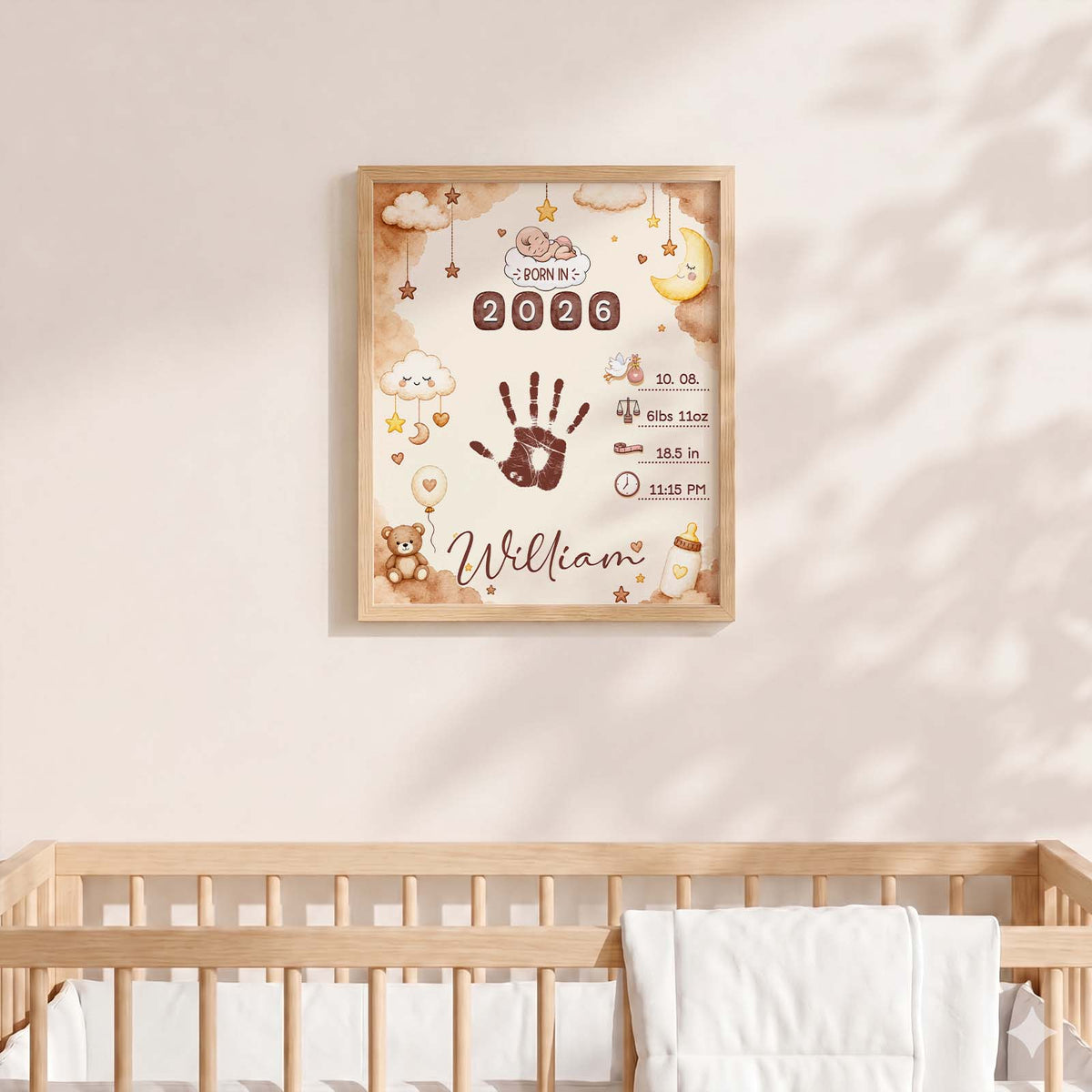 Personalized DIY Baby Footprint Frame – Custom Nursery Keepsake, Baby Footprint Kit, Gift for Mom & Dad