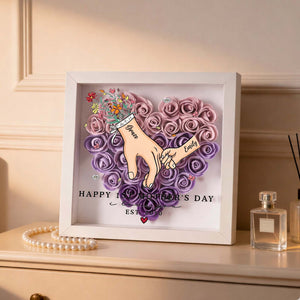 Personalized Mother’s Day Floral Shadow Box – Custom Gift for Mom