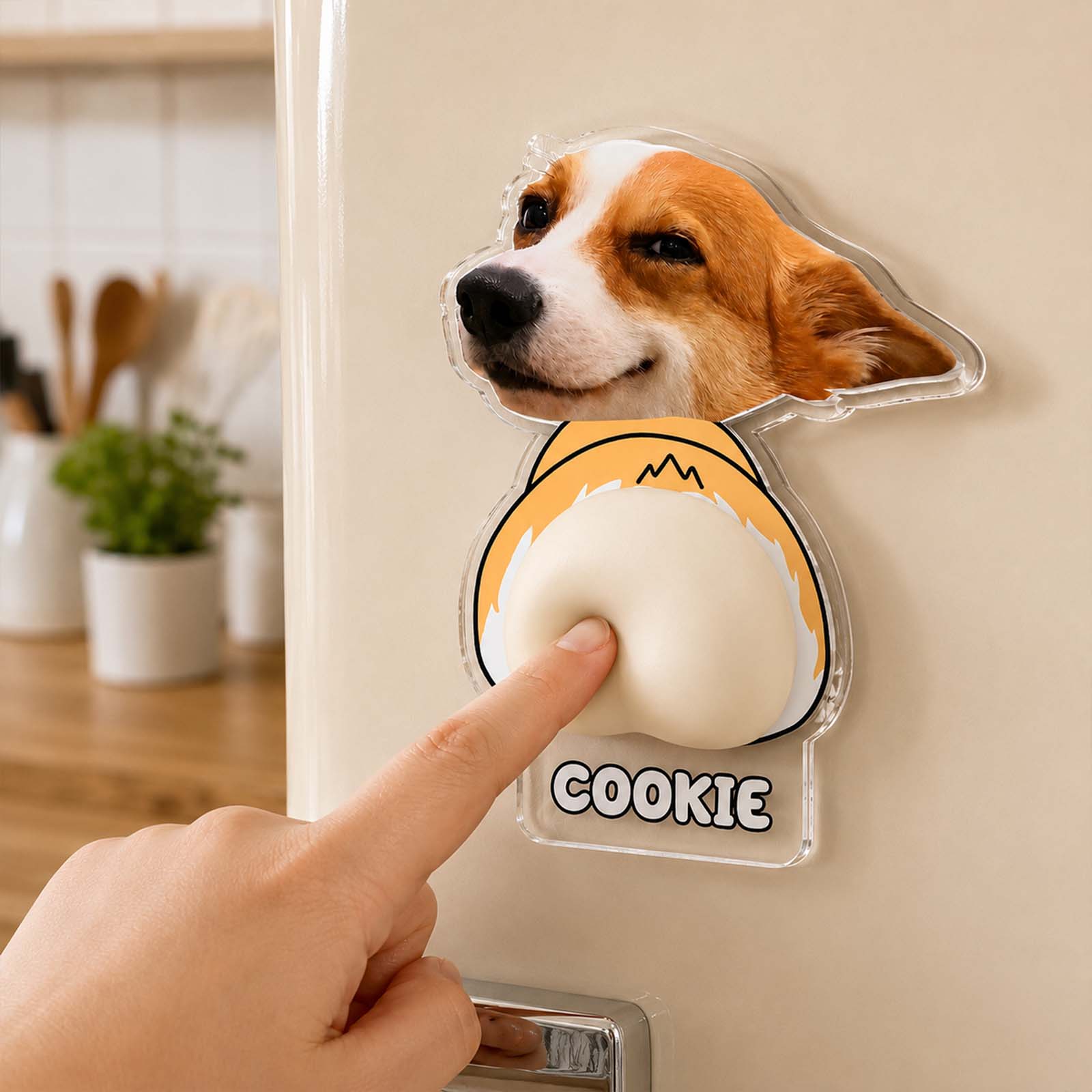 Personalized Squishy Butt Fridge Magnet – Custom Face Acrylic Funny Gift