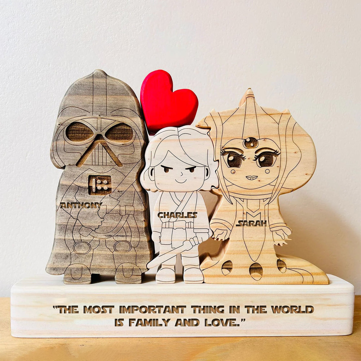 Family - Family Cartoon - Personalized Wooden Puzzle