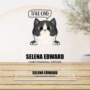 Pet Lover - Take One! - Personalized Acrylic Business Card Holder