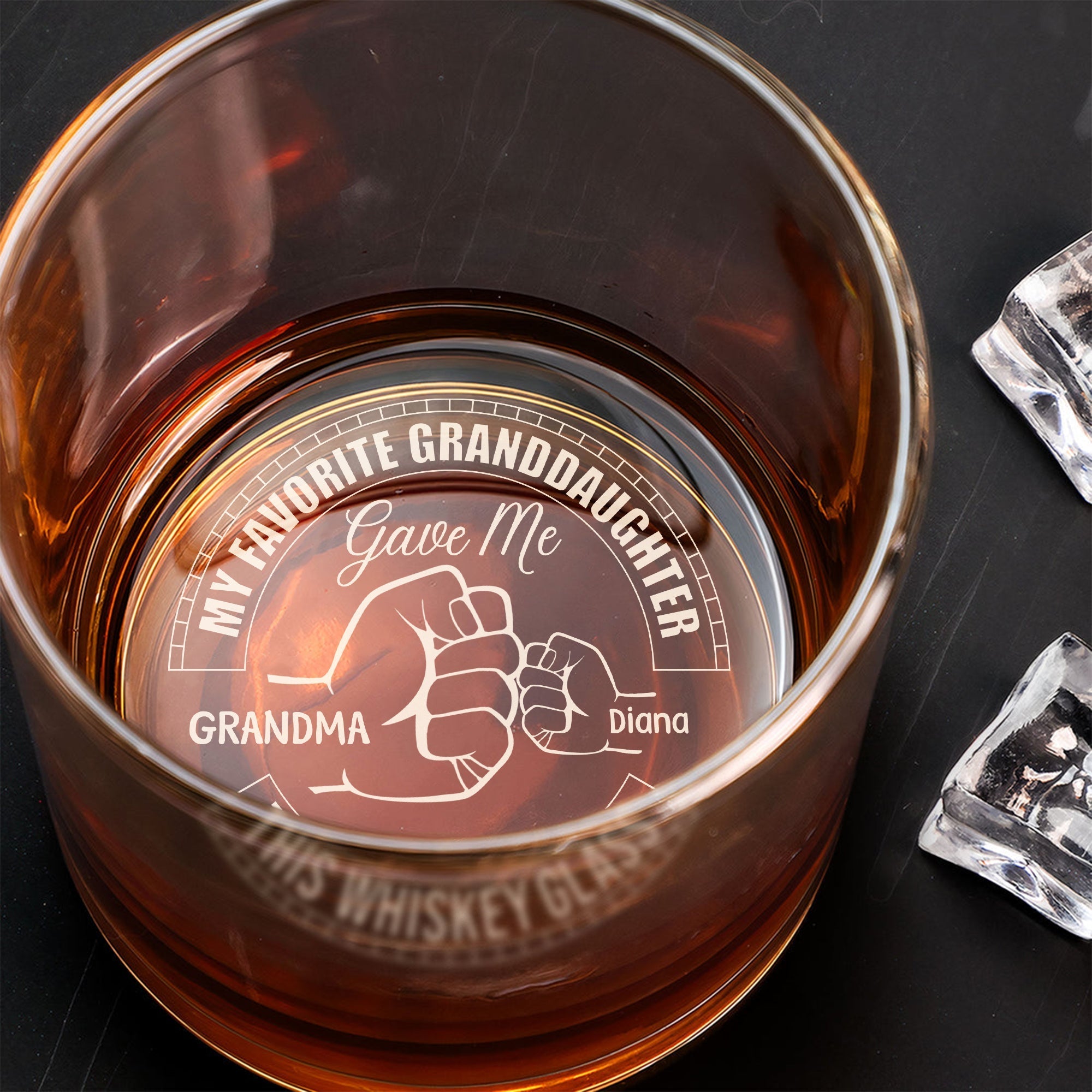 Family - My Favorite Son/Daughter/Granddaughter/Grandson Gave Me This Whisky Glass - Personalized Whisky Glass