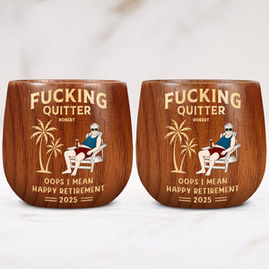 Retirement - Personalized Wooden Bourbon Drinking Glass