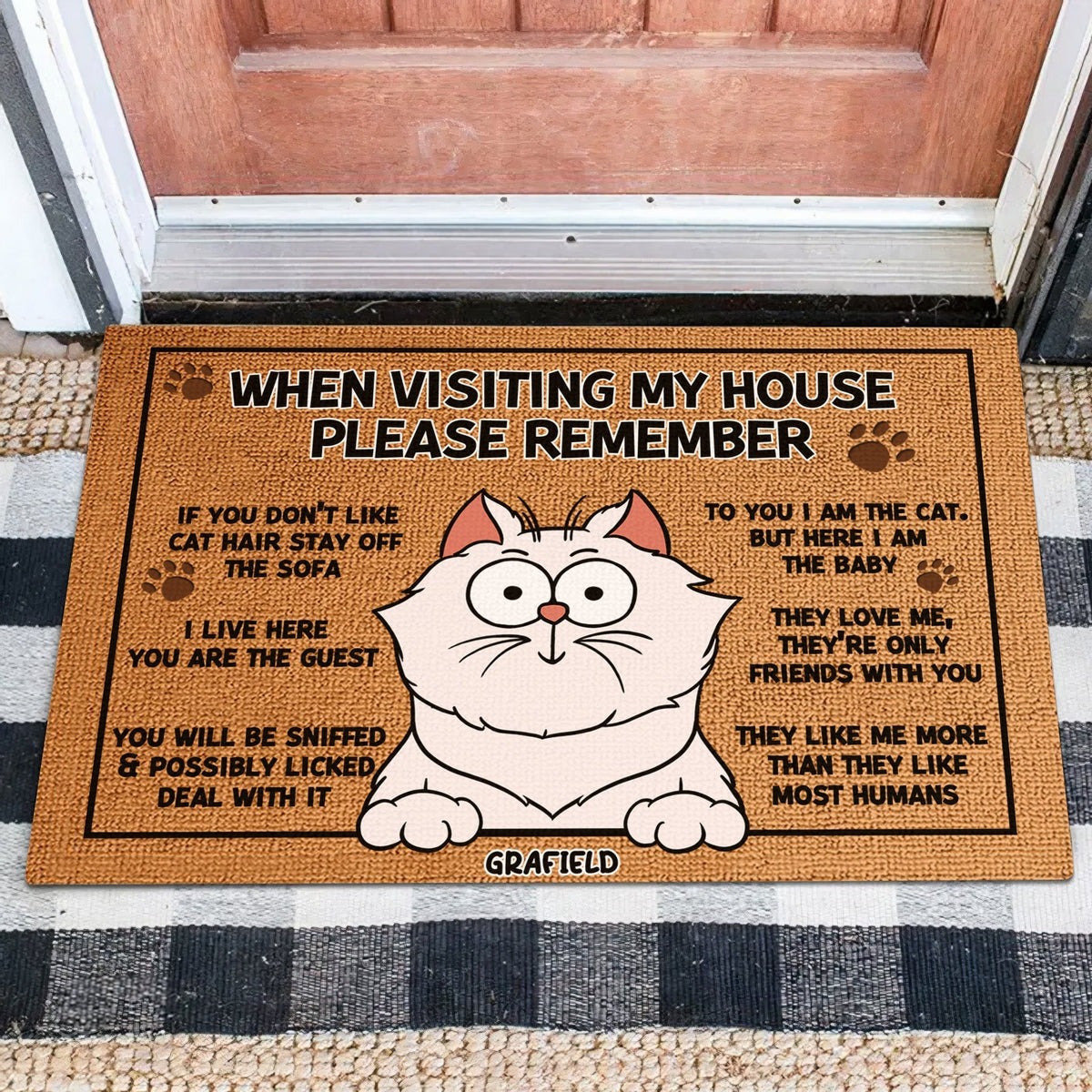 Pet Lover - When Visiting My House, Please Remember - Personalized Pet Decorative Doormat