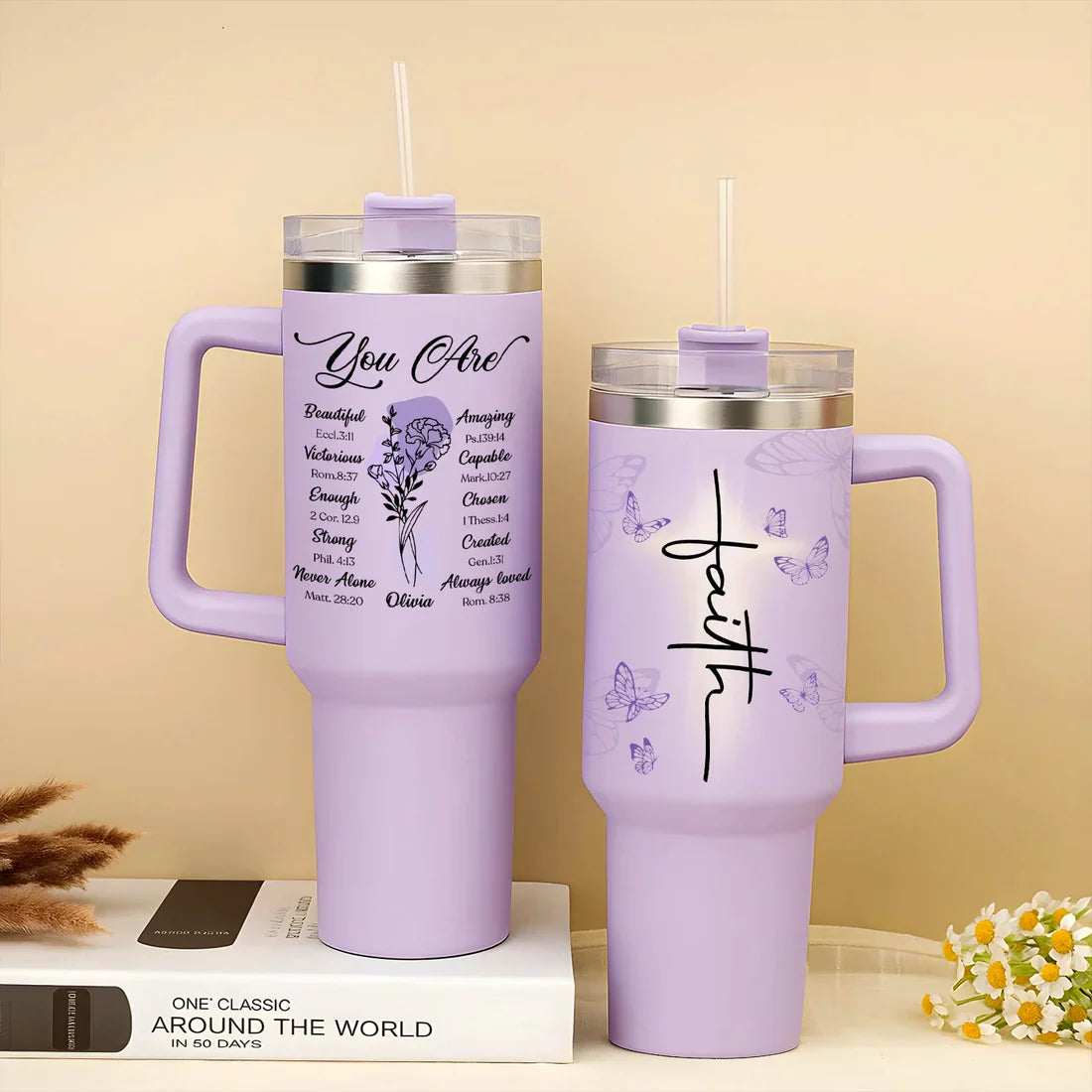Gifts for Christian Women – Faith-Inspired - Personalized Tumbler With Straw