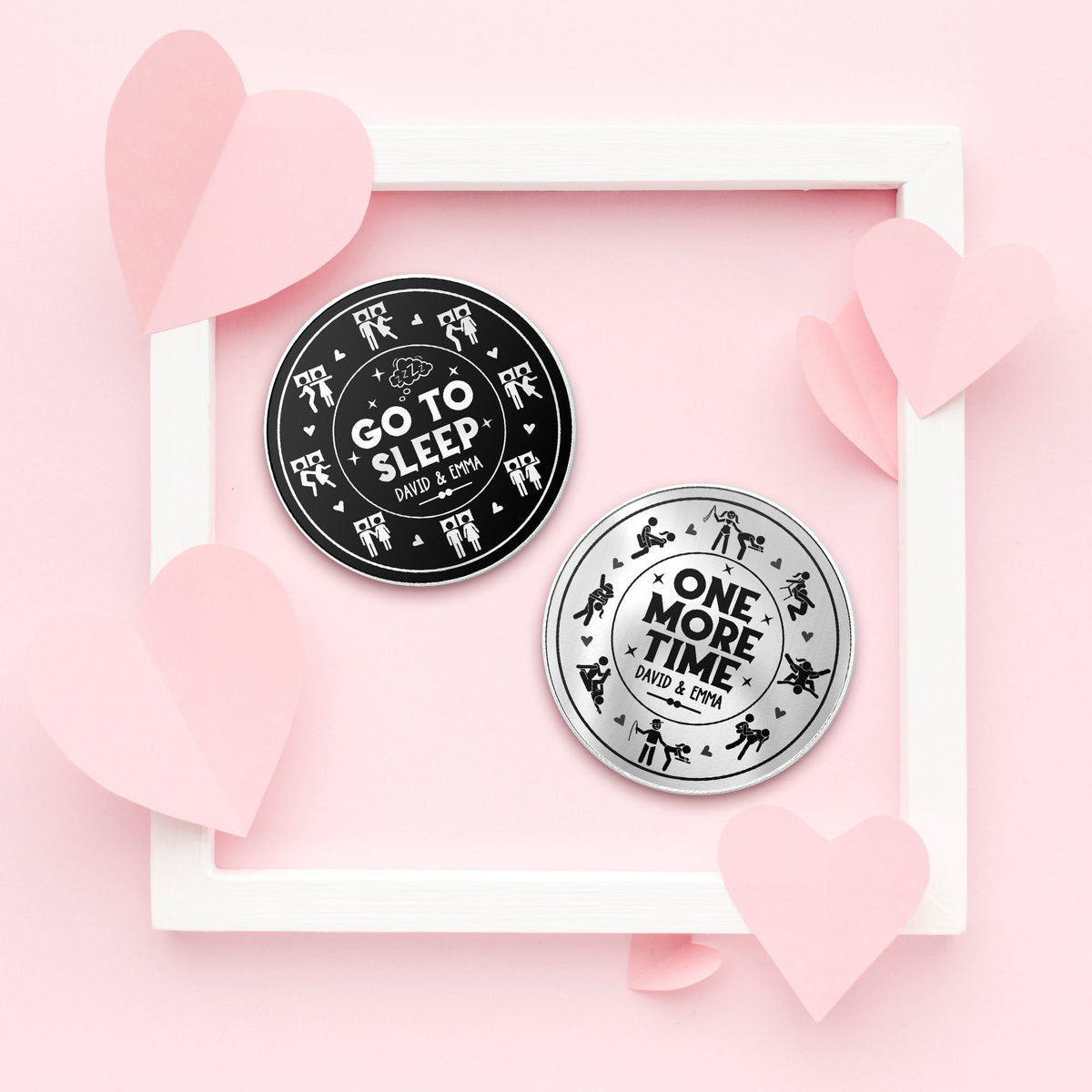 Couple - One More Time Or Go To Sleep? - Personalized Flipcoin