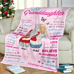 Family - To My Granddaughter - Personalized Blanket
