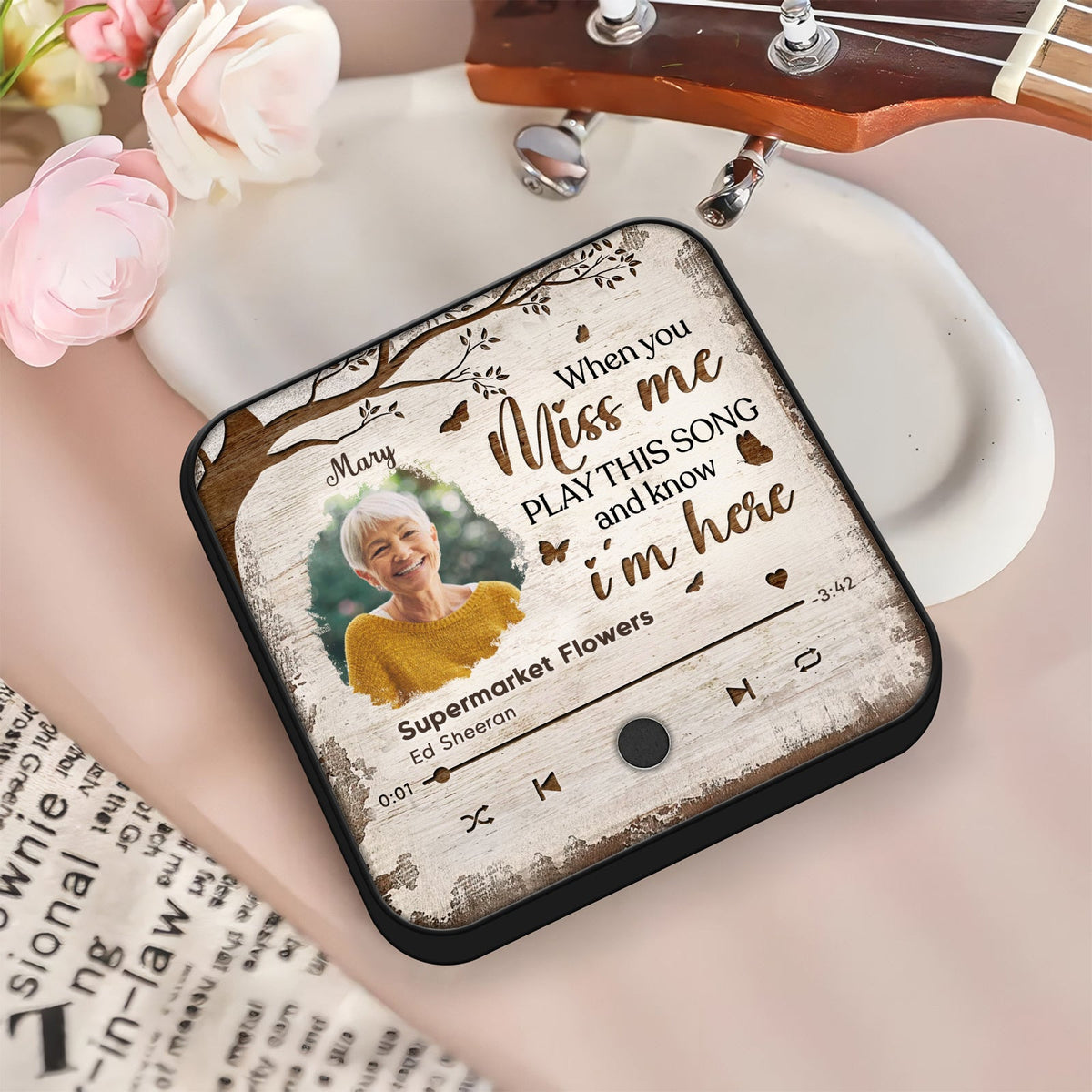 Family - When You Miss Me, Play This Song And Know I'm Here - Personalized Music Refrigerator Magnet