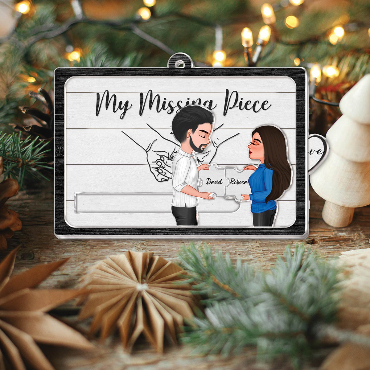 Couple - My Missing Piece - Personalized Custom Photo Acrylic Slider Card