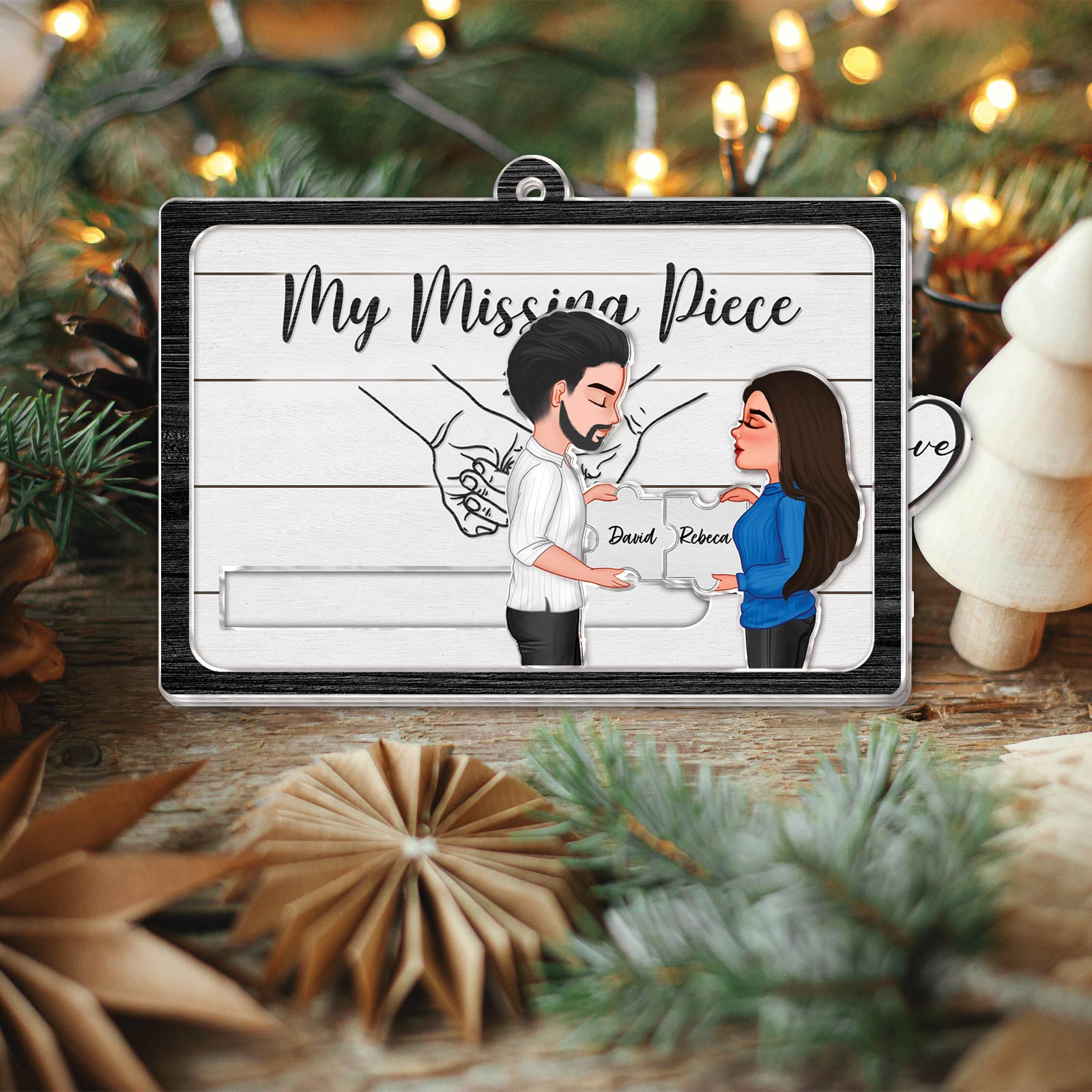 Couple - My Missing Piece - Personalized Custom Photo Acrylic Slider Card