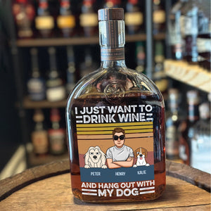 Wine, Dogs & Zero Plans – Personalized Whiskey Bottle for Dog Lovers