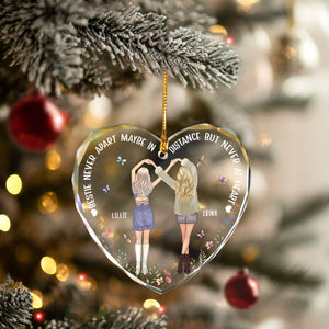 Bestie - It Takes A Long Time To Grow An Old Friend - Personalized Heart Shape Glass Ornament