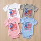 My First 4th of July Personalized Baby Onesie - Custom Name Patriotic Independence Day Bodysuit