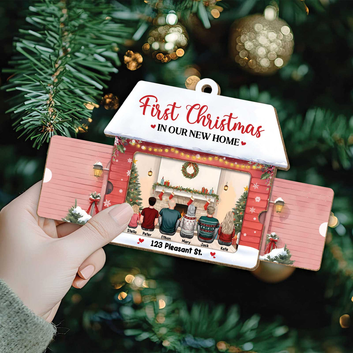 Family - Together Our Favorite Place To Be - Personalized Wooden Slider Card