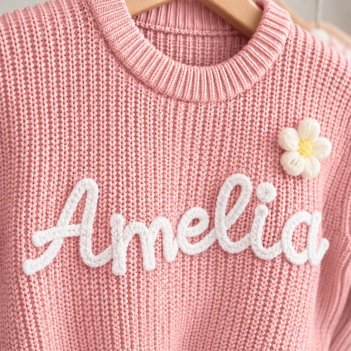 Personalized Baby Gift Set - Custom Name Knit Sweater, Bear Beanie Hat & Animal Lovey Blanket