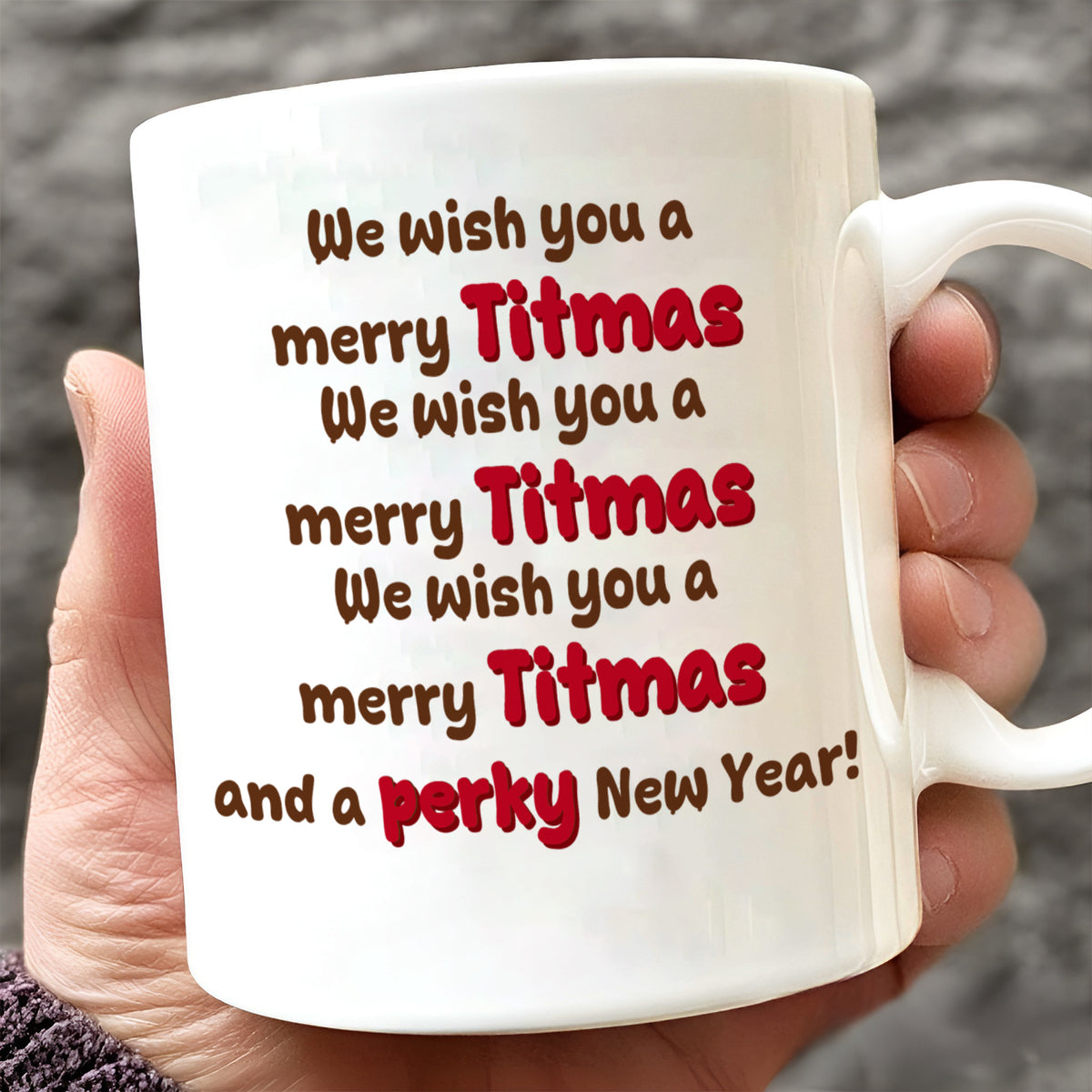 Mug de Noël en céramique personnalisé, visage et texte personnalisés, cadeau amusant pour les fêtes