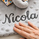Personalized Minky Dot Lovey Blanket, Embroidered Name, Crinkle Sensory Security Toy