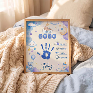 Personalized DIY Baby Footprint Frame – Custom Nursery Keepsake, Baby Footprint Kit, Gift for Mom & Dad