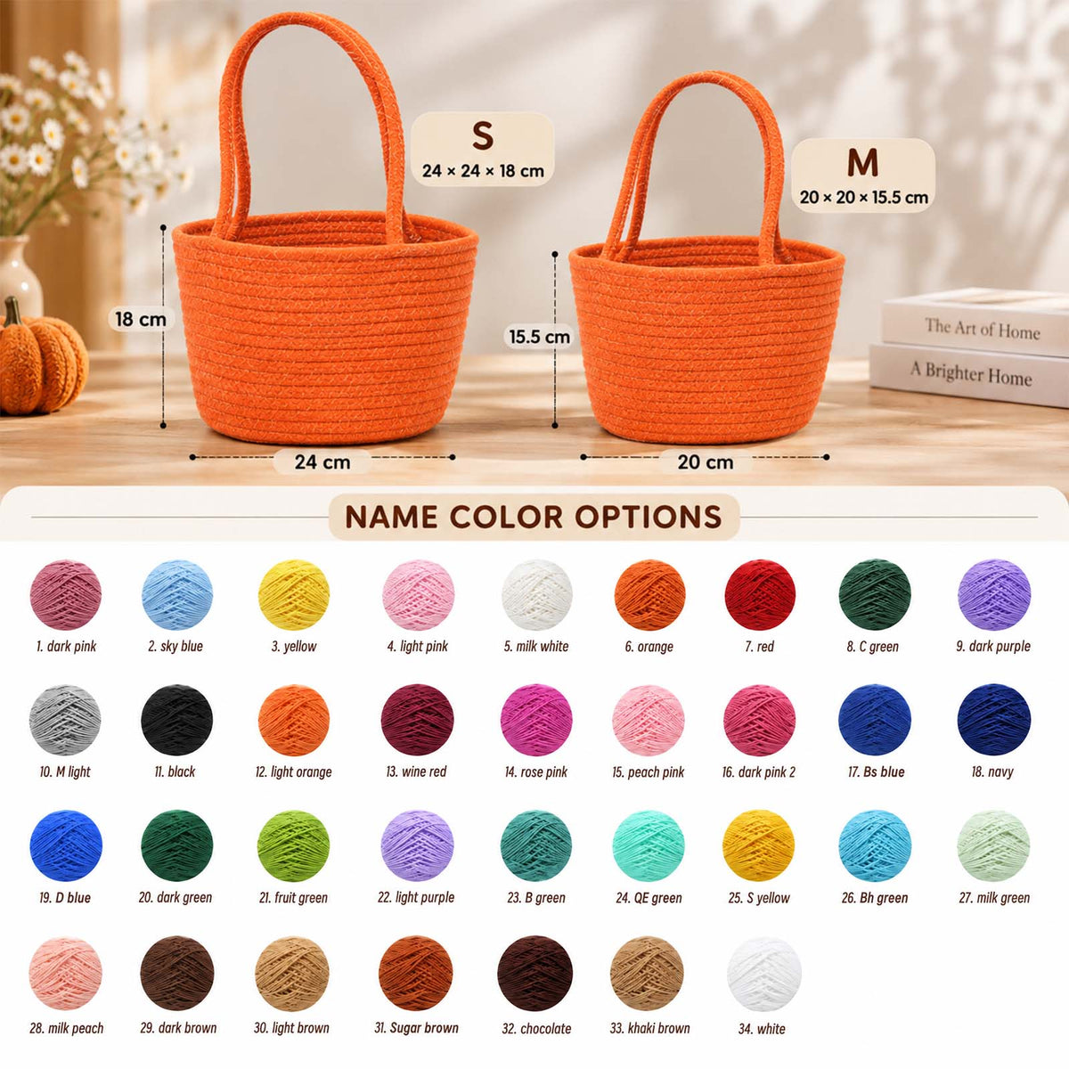Personalized Handheld Round Basket, Custom Name Halloween Candy Basket