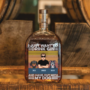 Wine, Dogs & Zero Plans – Personalized Whiskey Bottle for Dog Lovers