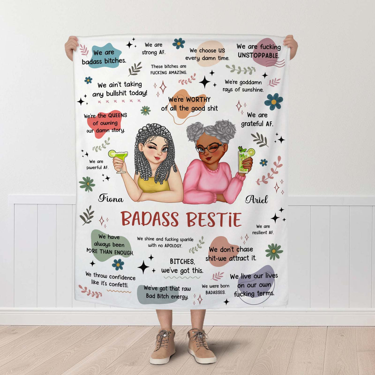 Besties - Badass Bestie - Personalized Blanket