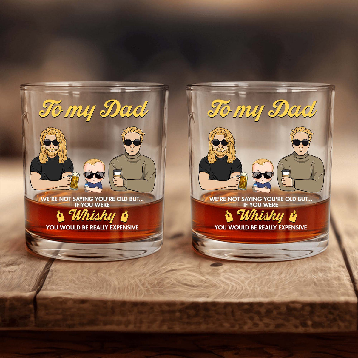 Gift For Dad - If You Were Whiskey - Personalized Whisky Glass