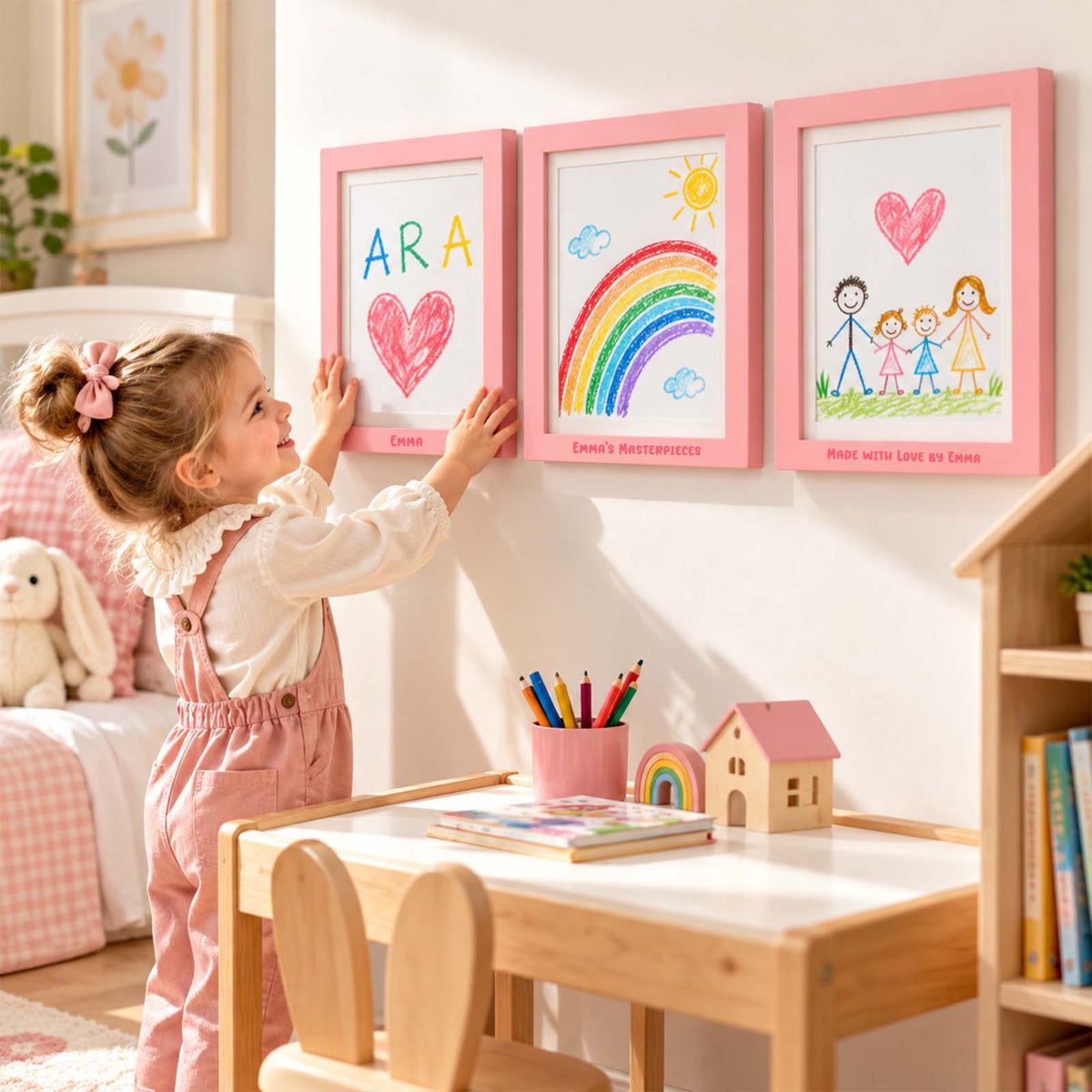 Personalized Kids Art Display Frame – Custom Children’s Artwork Frame, Kids Drawing Keepsake Gift