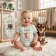 Personalized Striped Pet & Baby Bodysuit – Custom Baby & Pet Portrait, Family Baby Shower Gift