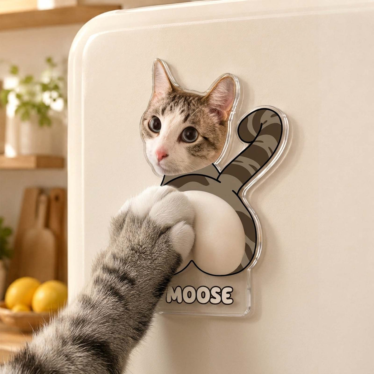 Personalized Pet Face Squishy Butt Fridge Magnet – Custom Dog & Cat Acrylic Funny Gift for Pet Lovers
