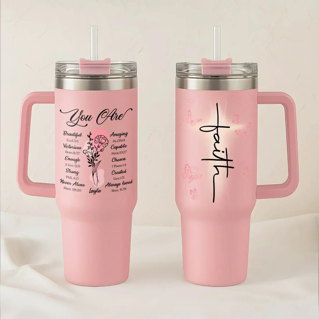 Gifts for Christian Women – Faith-Inspired - Personalized Tumbler With Straw