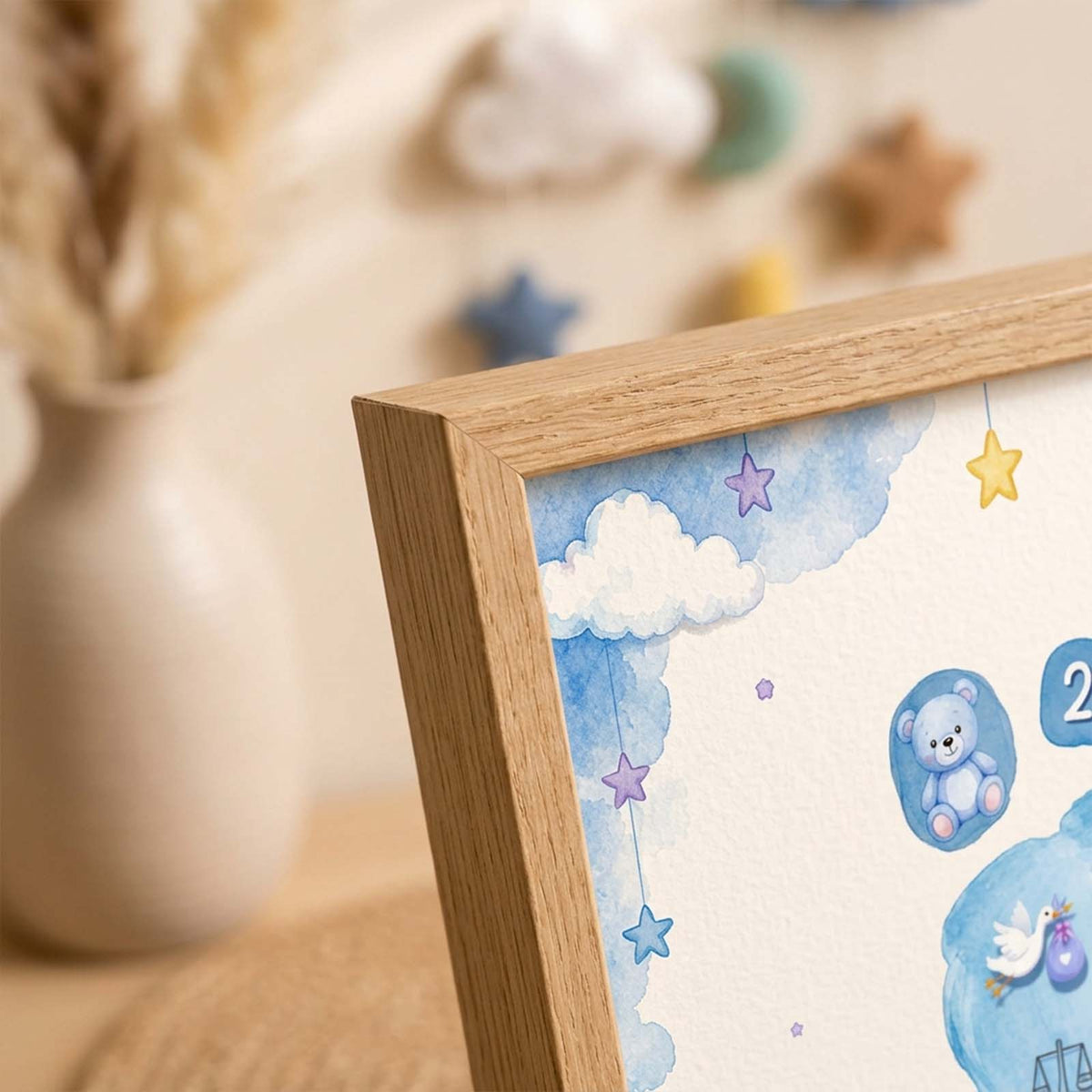 Personalized Baby Footprint Print – Custom Nursery Decoration, Keepsake Gift, Gift for Mom & Dad