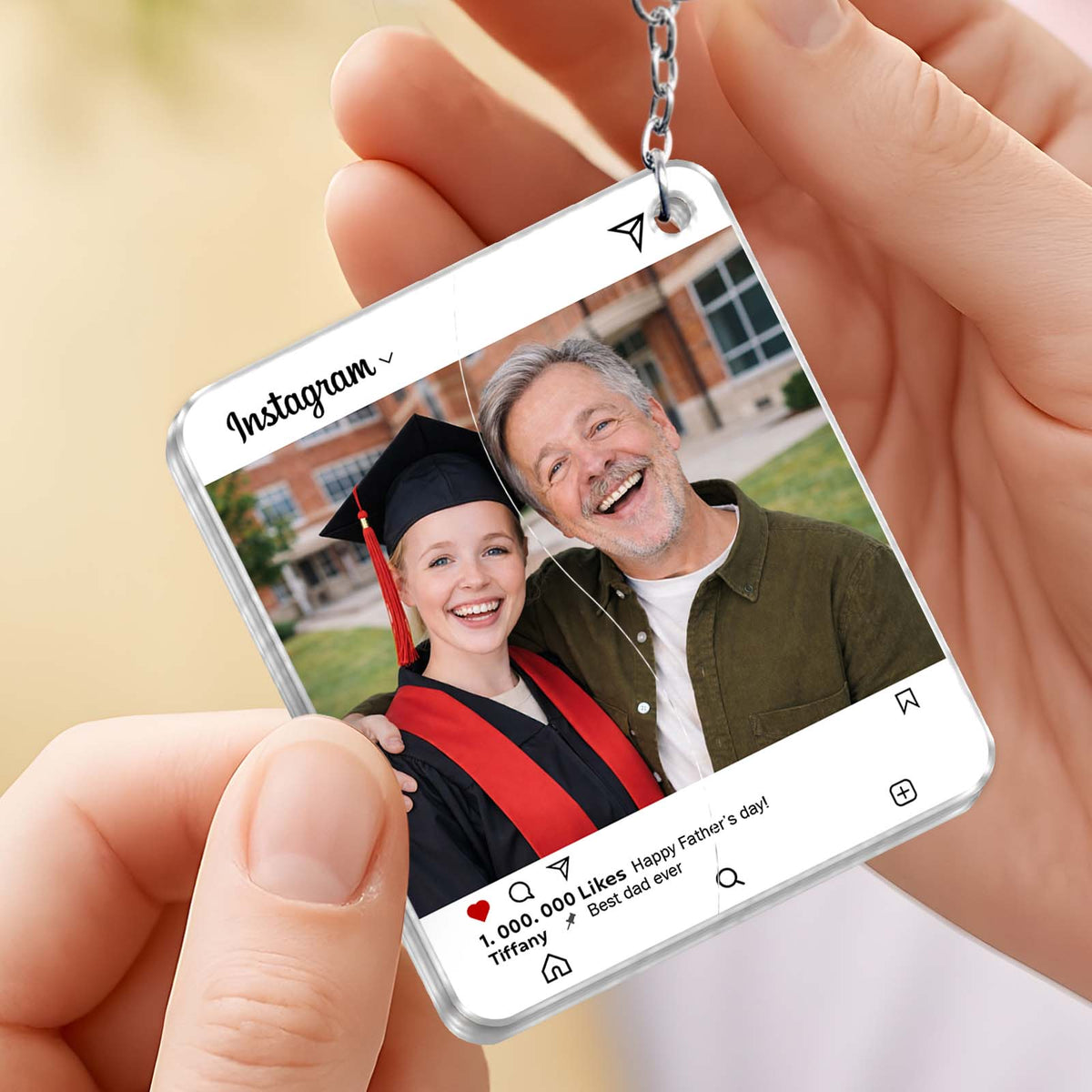 Personalized Hidden Slider Keychain – Custom Family Photo Reveal Gift