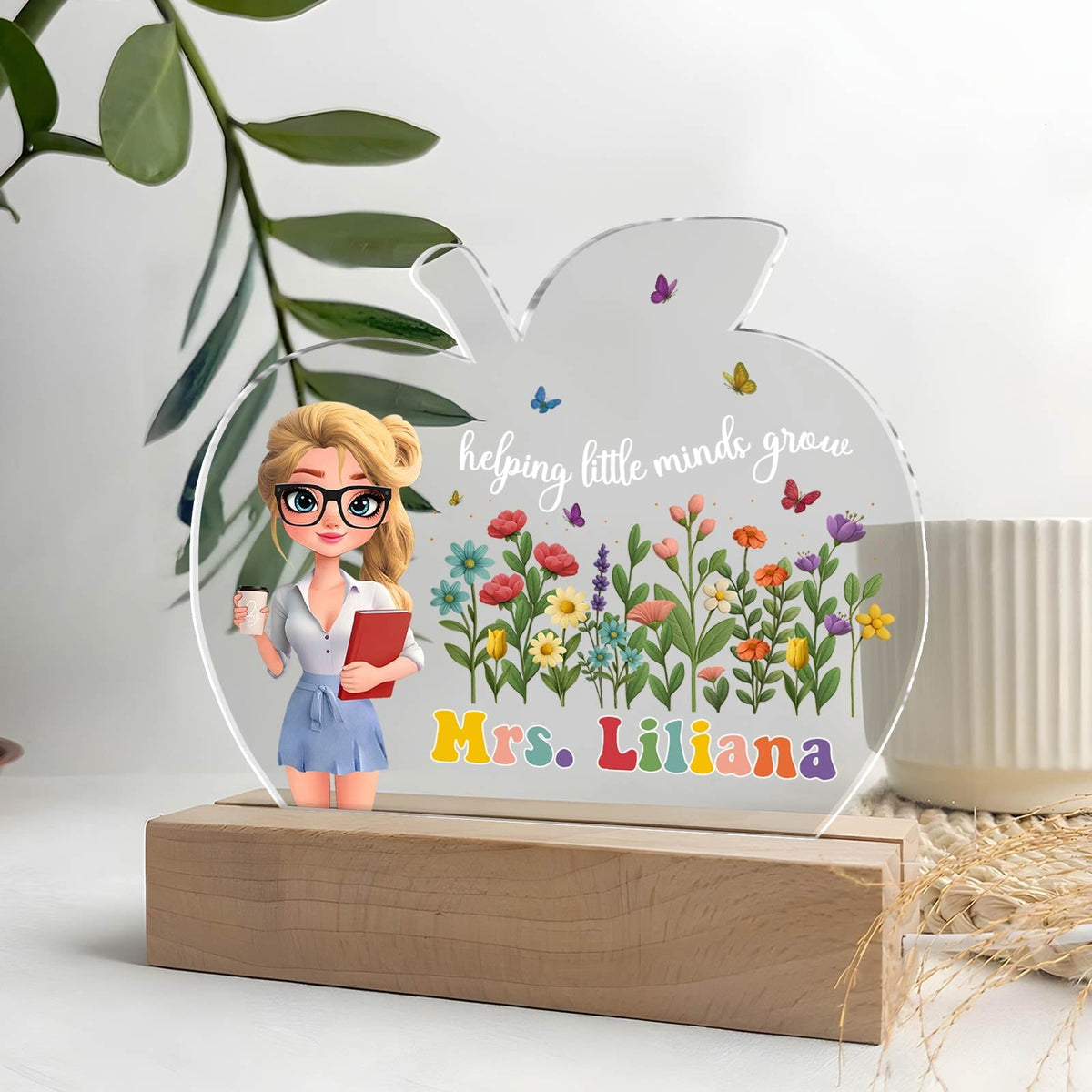 Teach Them, Love Them, Watch Them Grow - Personalized LED Night Light