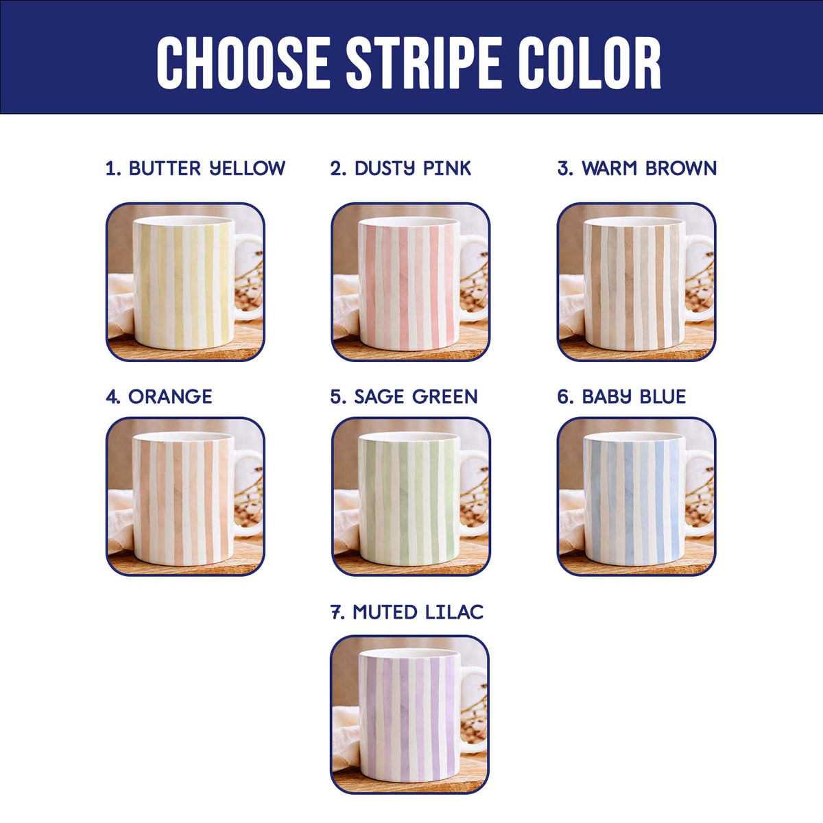 Custom Striped Pet Mug – Personalized Pet & Baby Photo Mug, Family Coffee Mug Gift