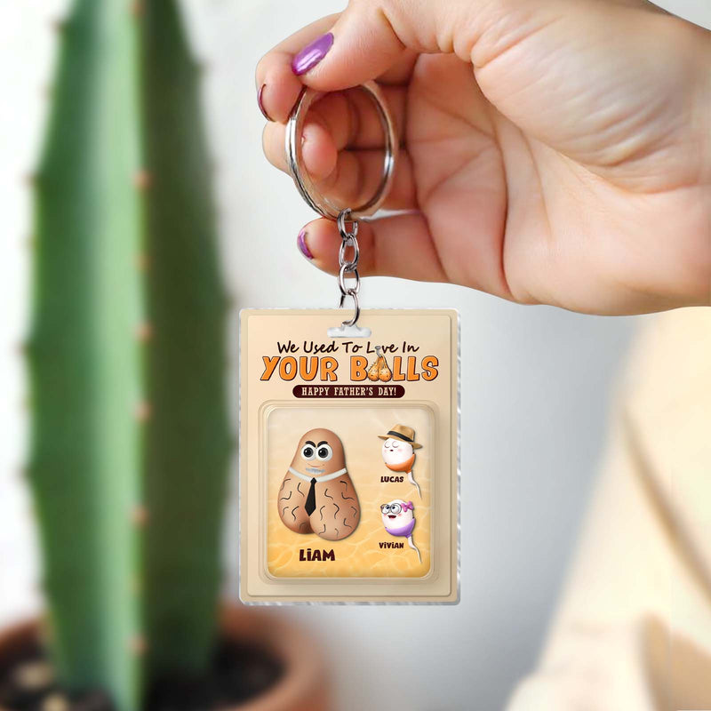 Family - We Used To Live In Your Balls - Personalized Acrylic Keychain