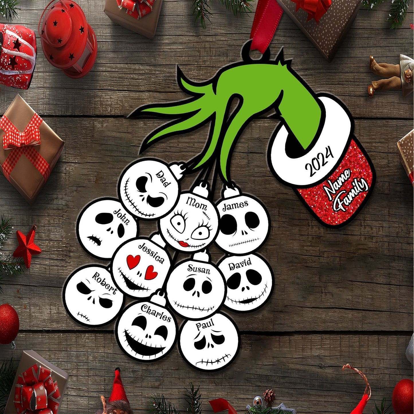 Family - Monster Family - Personalized Acrylic Ornament