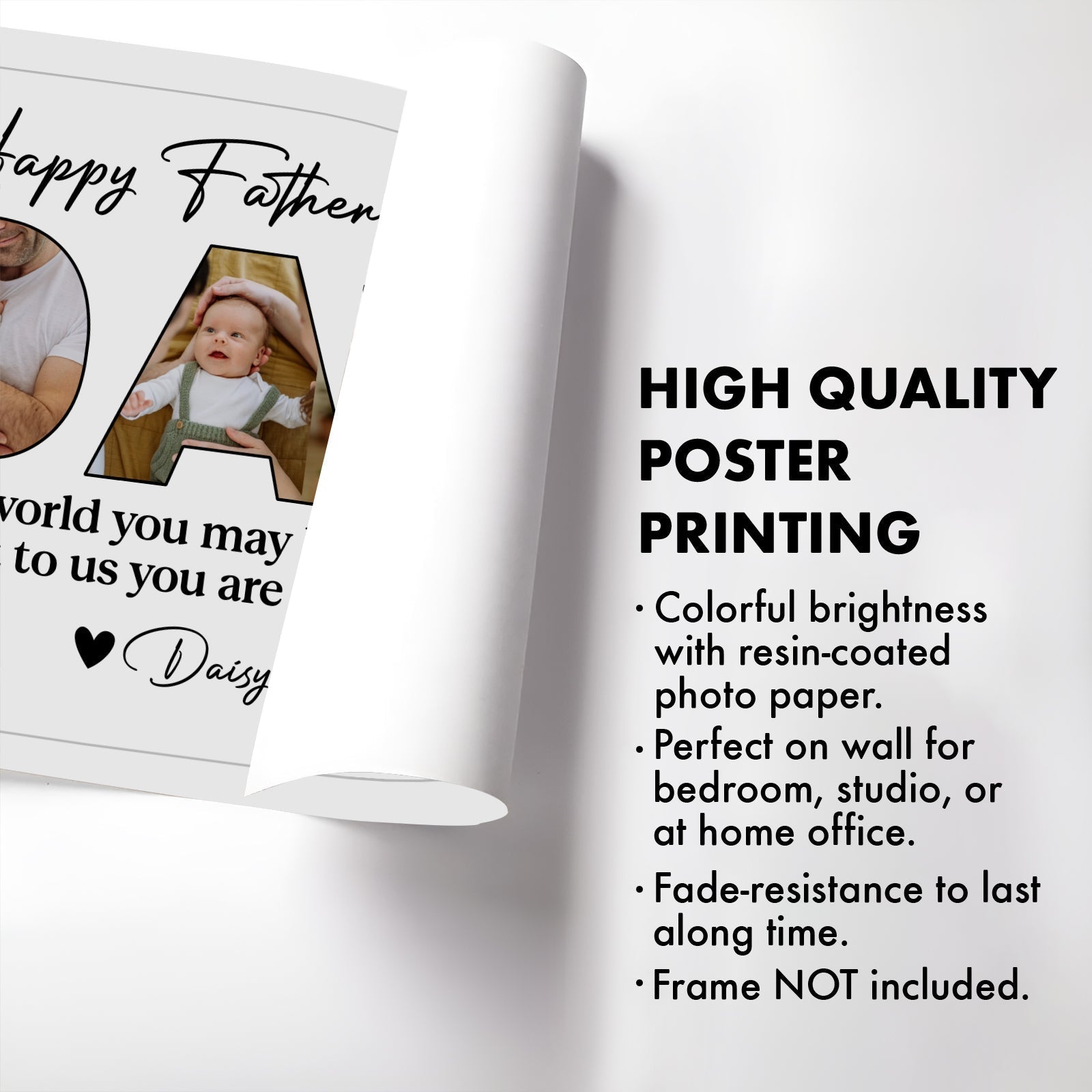 Father - Upload Photo Happy Father's Day - Personalized Poster