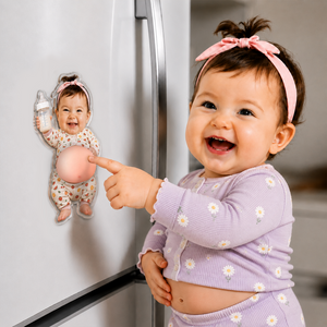 Custom 3D Baby Face Squishy Belly Fridge Magnet, Personalized Baby Keepsake Gift for Mom & Dad