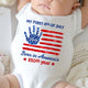 My First 4th of July Personalized Baby Onesie - Custom Name Patriotic Independence Day Bodysuit
