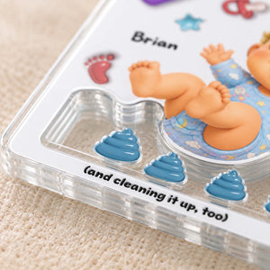 Personalized "Thanks for Putting Up With My Poop" Shaker Keychain – Custom Baby Gift for Mom & Dad