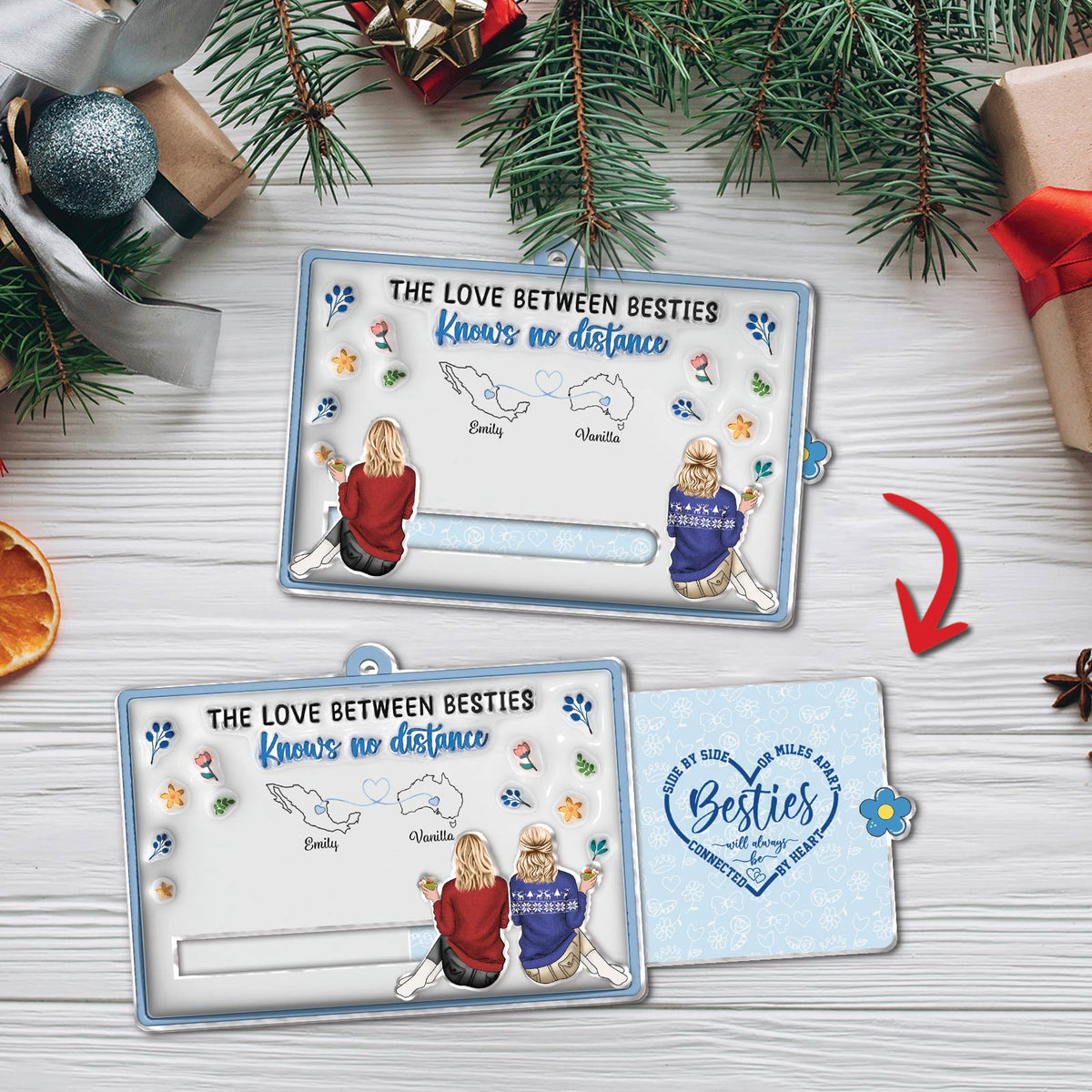 Besties - I Wish We Lived Closer - Personalized Acrylic Slider Card