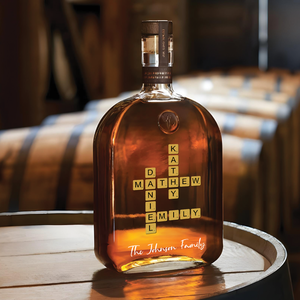 Personalized Whiskey Bottle with Family Names – Crossword Design Gift