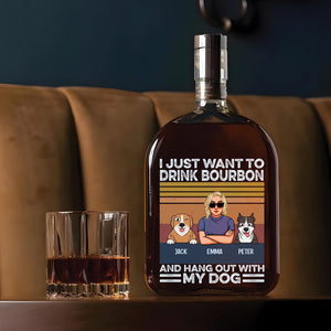 Wine, Dogs & Zero Plans – Personalized Whiskey Bottle for Dog Lovers