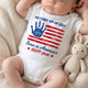 My First 4th of July Personalized Baby Onesie - Custom Name Patriotic Independence Day Bodysuit