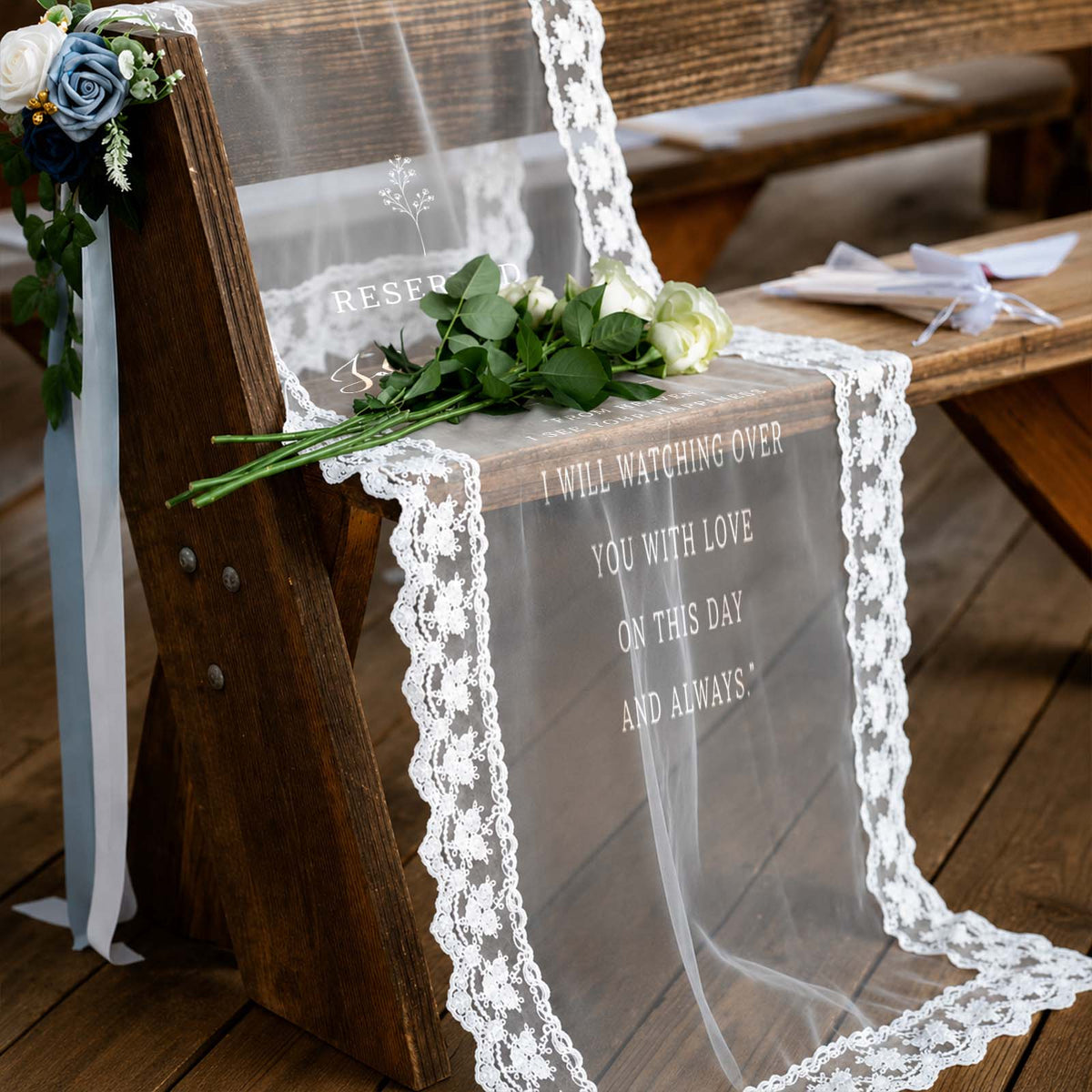 Personalized Wedding Chair Sign, Memorial & Wedding Welcome Decoration, Custom Photo Wedding Sign