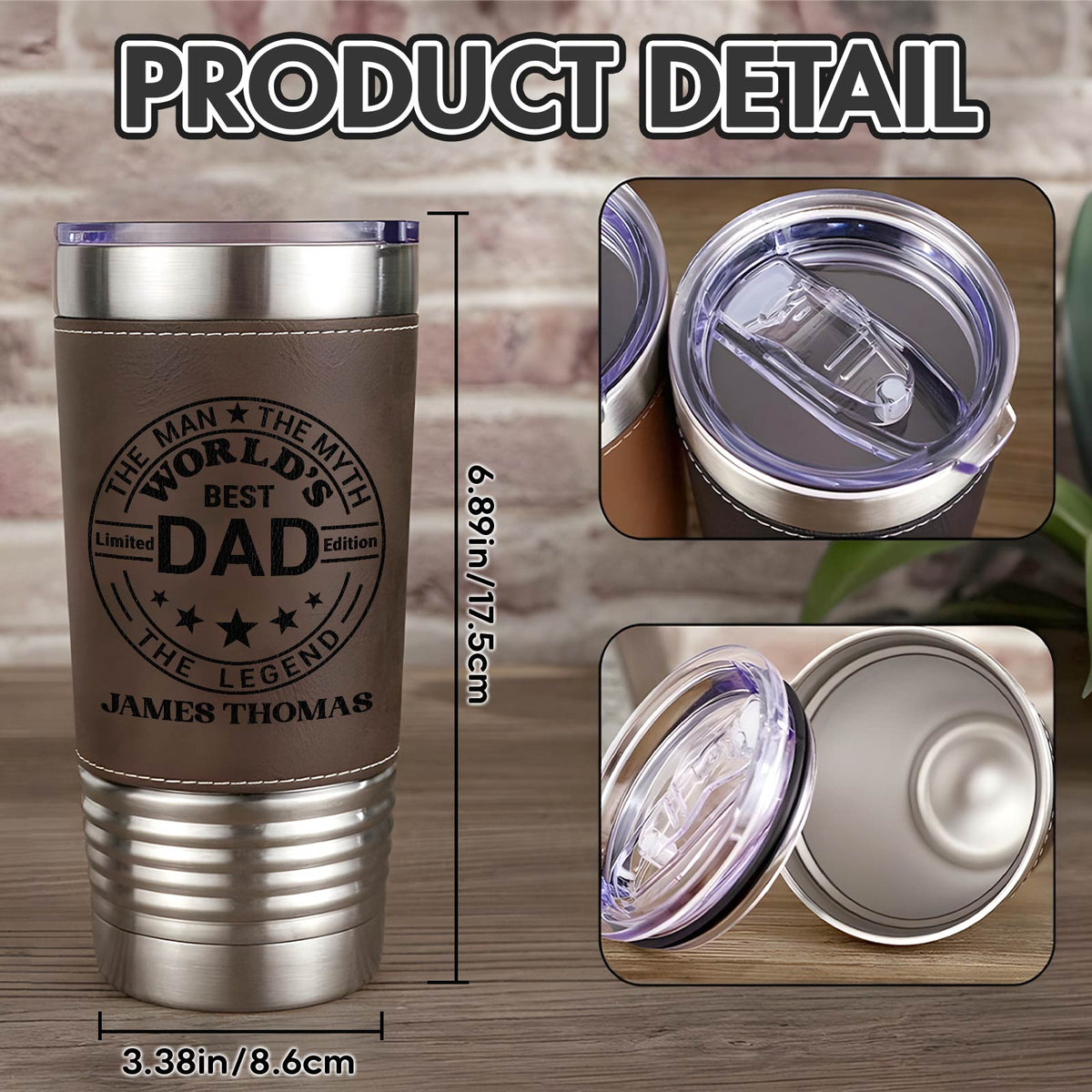 Dad - The Man The Myth The Legend - Personalized Stainless Steel Tumbler