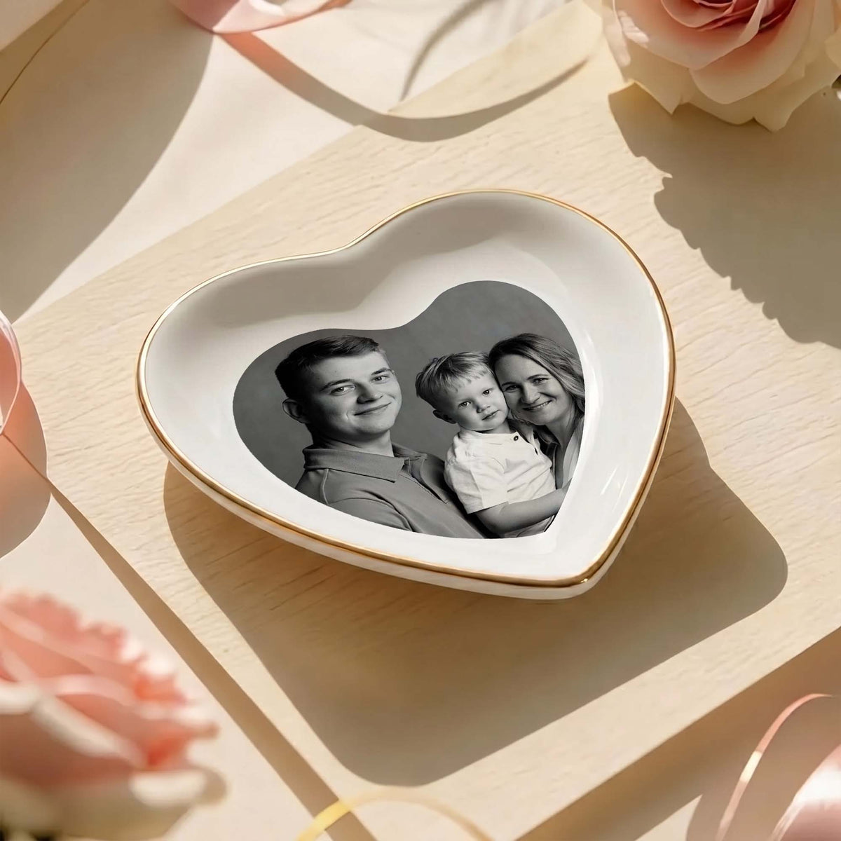 All My Love, Right Here – Personalized Photo Ring Dish for Loved Ones