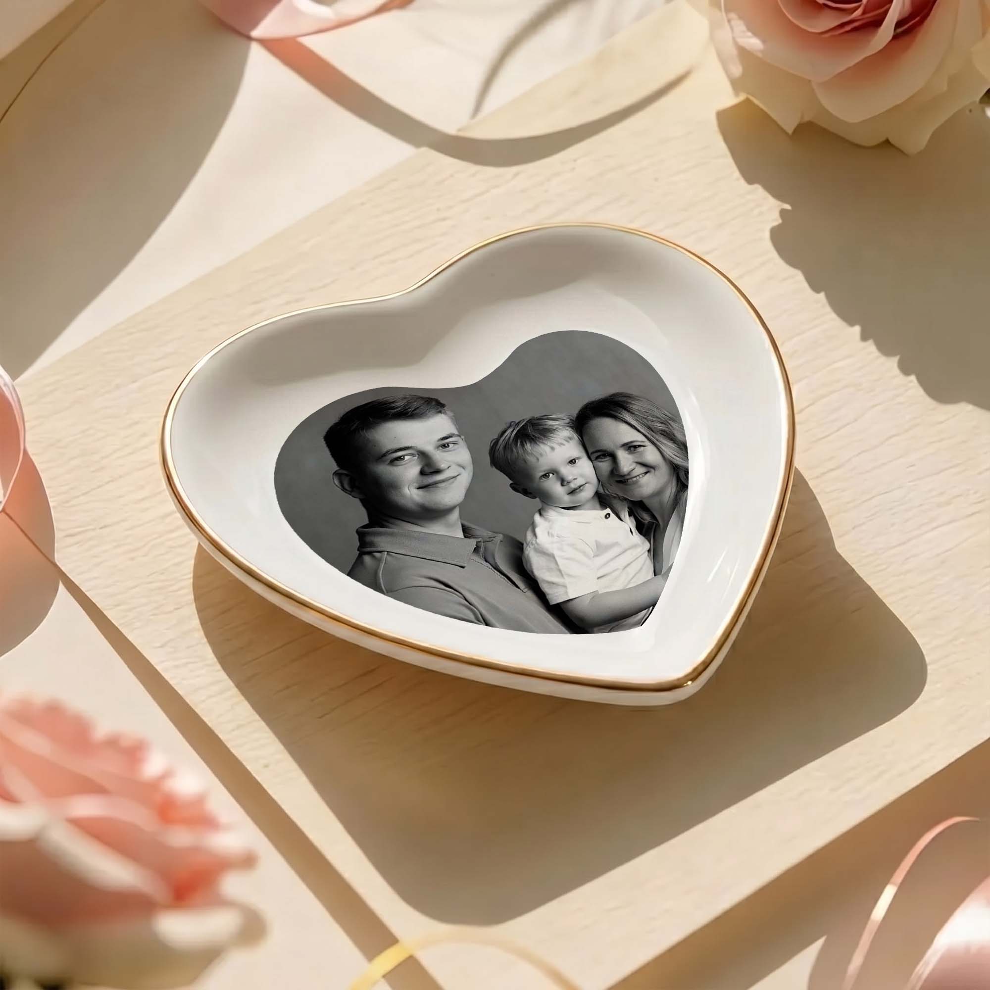 All My Love, Right Here – Personalized Photo Ring Dish for Loved Ones