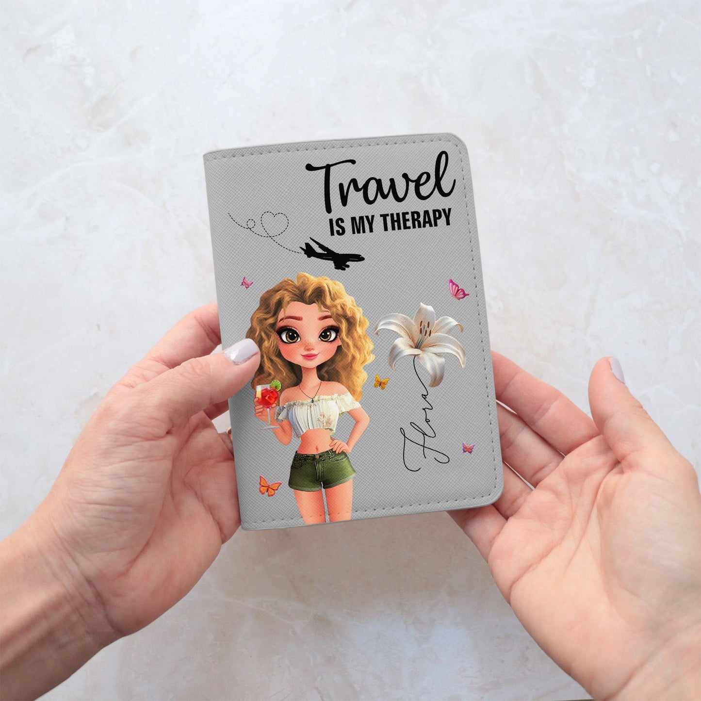 Travel Lovers - Just A Girl Who Loves Traveling -  Personalized Luggage Tag & Passport Bag