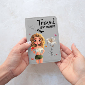 Travel Lovers - Just A Girl Who Loves Traveling -  Personalized Luggage Tag & Passport Bag